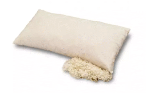 Almohada de copos de lana natural y algodón certificado GOTS